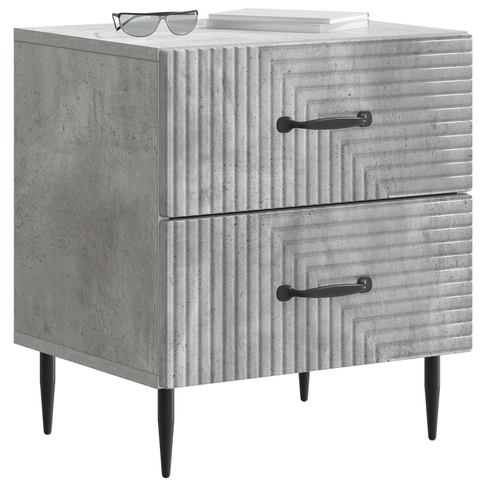 vidaXL Bedside Cabinet Concrete Grey 43 x 34.5 x 47.5 cm 3