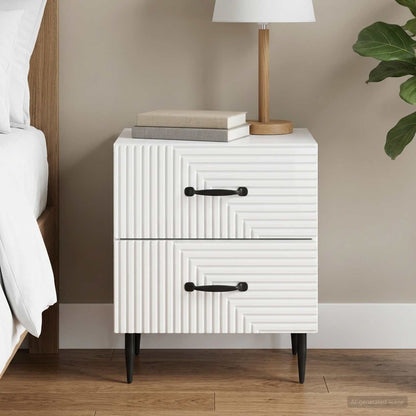 vidaXL Bedside Cabinet High Gloss White 43 x 34.5 x 47.5 cm 1