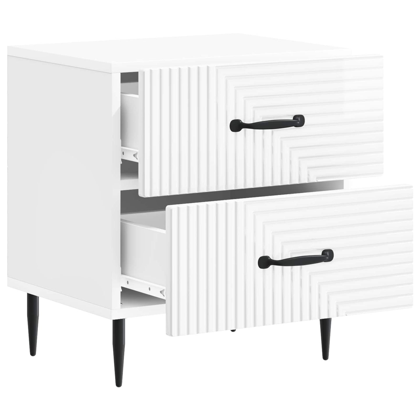 vidaXL Bedside Cabinet High Gloss White 43 x 34.5 x 47.5 cm 4