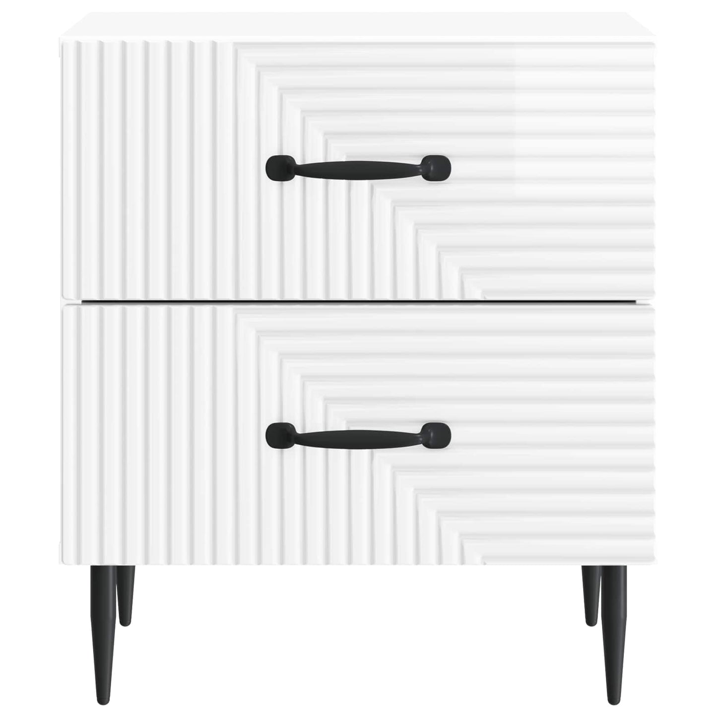 vidaXL Bedside Cabinet High Gloss White 43 x 34.5 x 47.5 cm 5