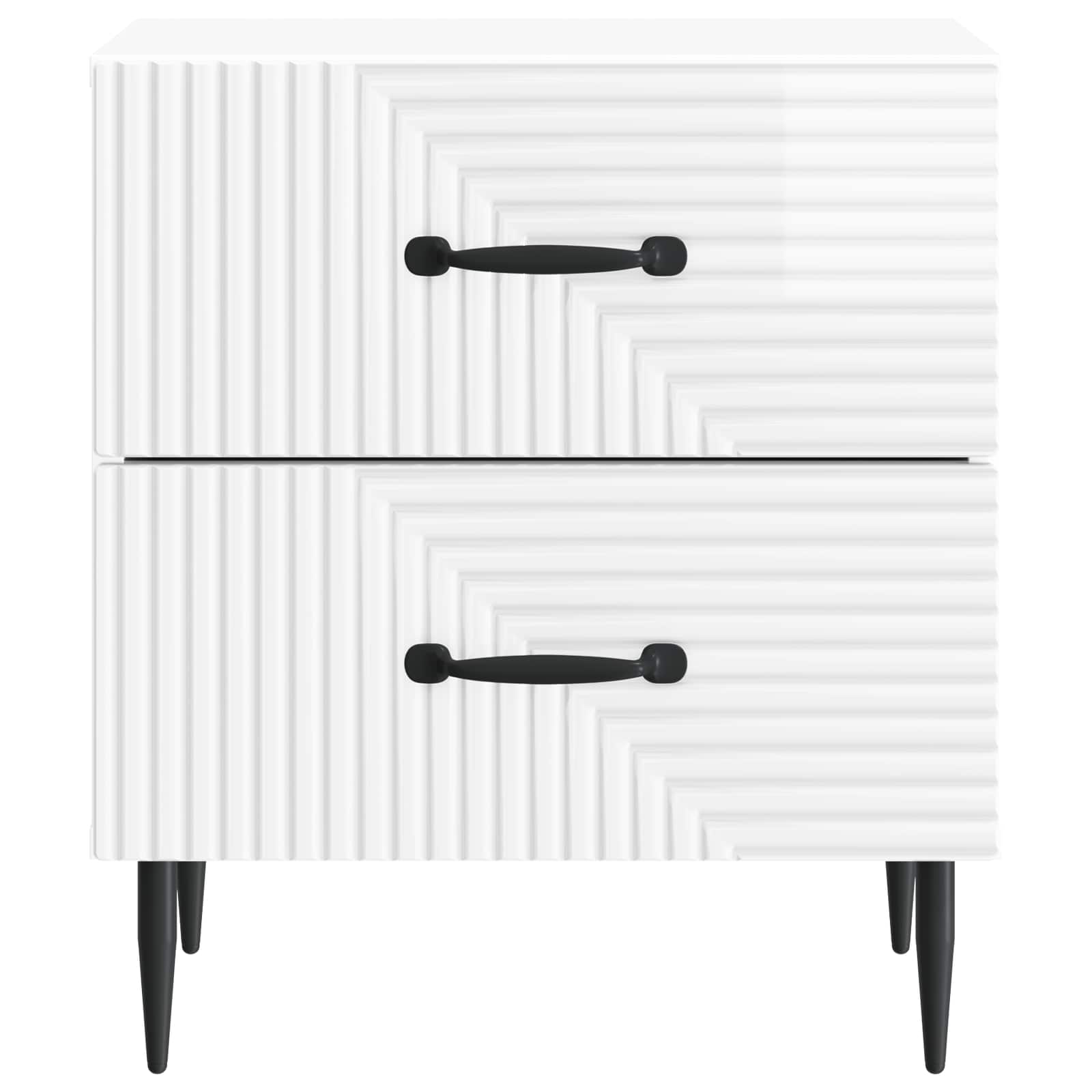 vidaXL Bedside Cabinet High Gloss White 43 x 34.5 x 47.5 cm 5