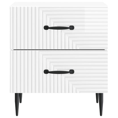 vidaXL Bedside Cabinet High Gloss White 43 x 34.5 x 47.5 cm 5