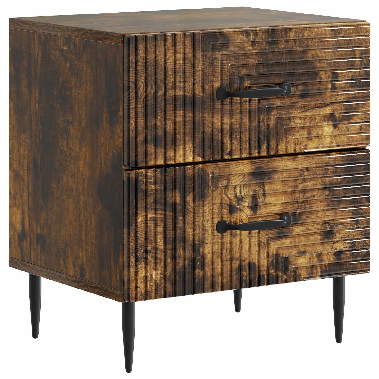 vidaXL Bedside Cabinet Smoked Oak 43 x 34.5 x 47.5 cm Engineered Wood 2
