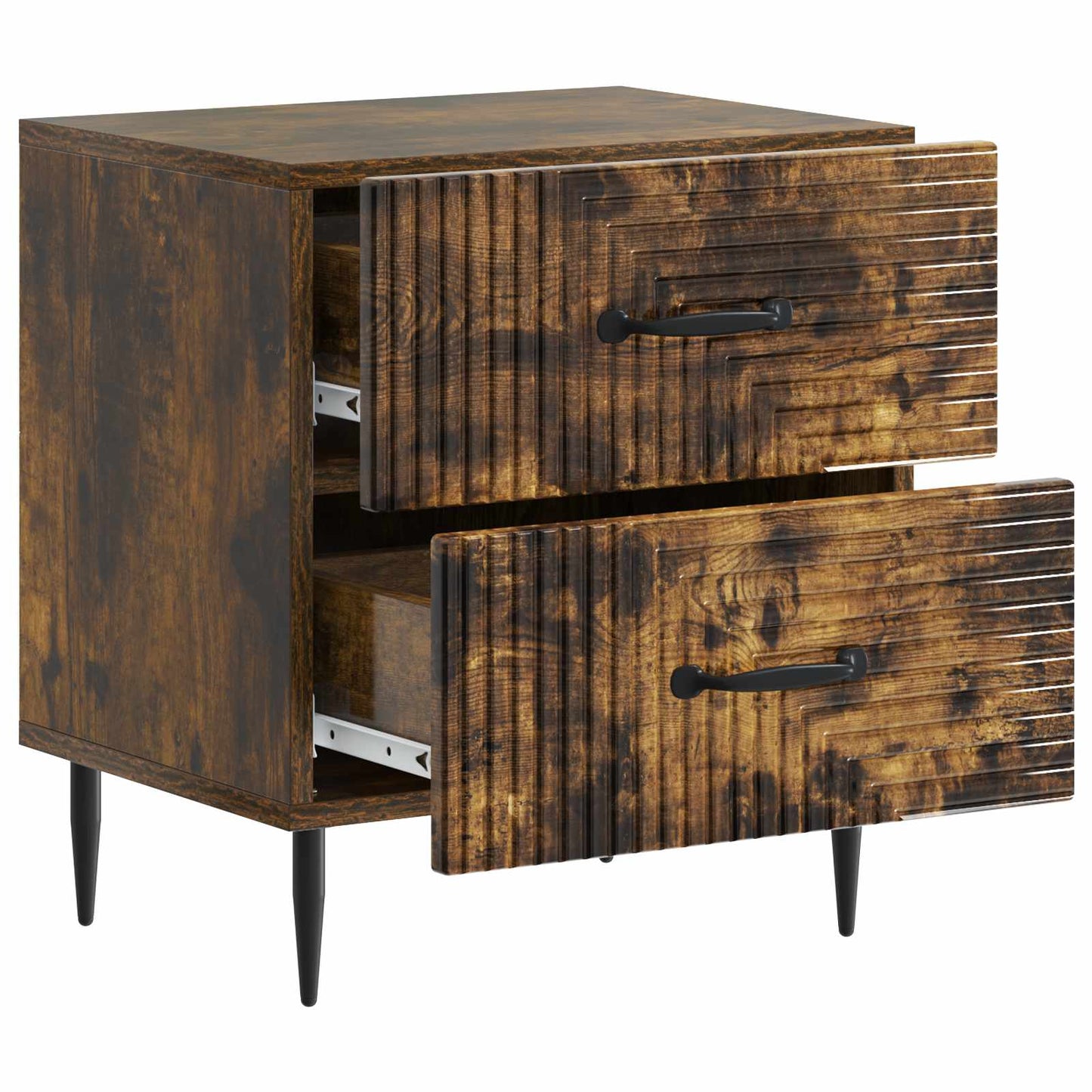vidaXL Bedside Cabinet Smoked Oak 43 x 34.5 x 47.5 cm Engineered Wood 4