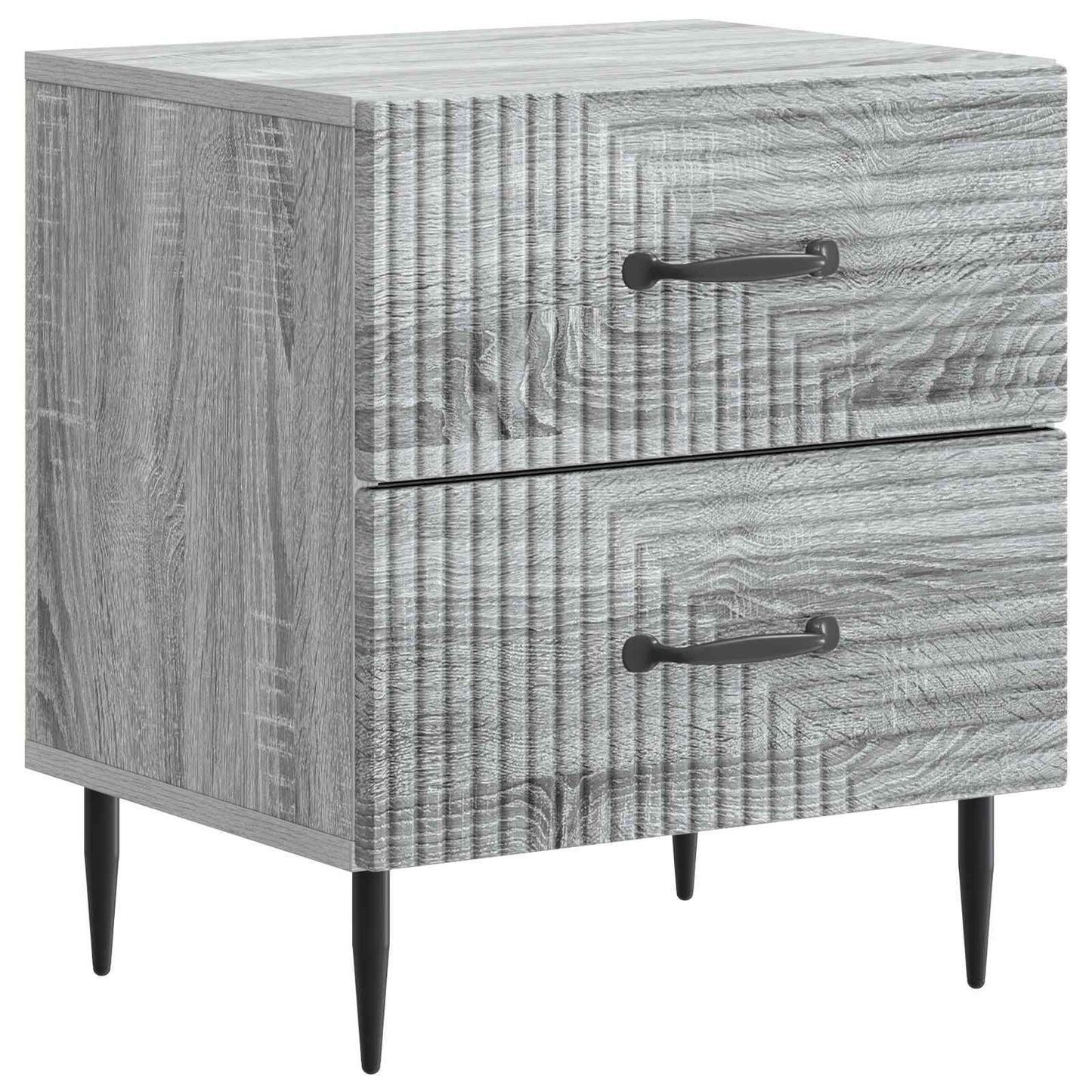 vidaXL Bedside Cabinet Grey Sonoma 43 x 34.5 x 47.5 cm Engineered Wood 2