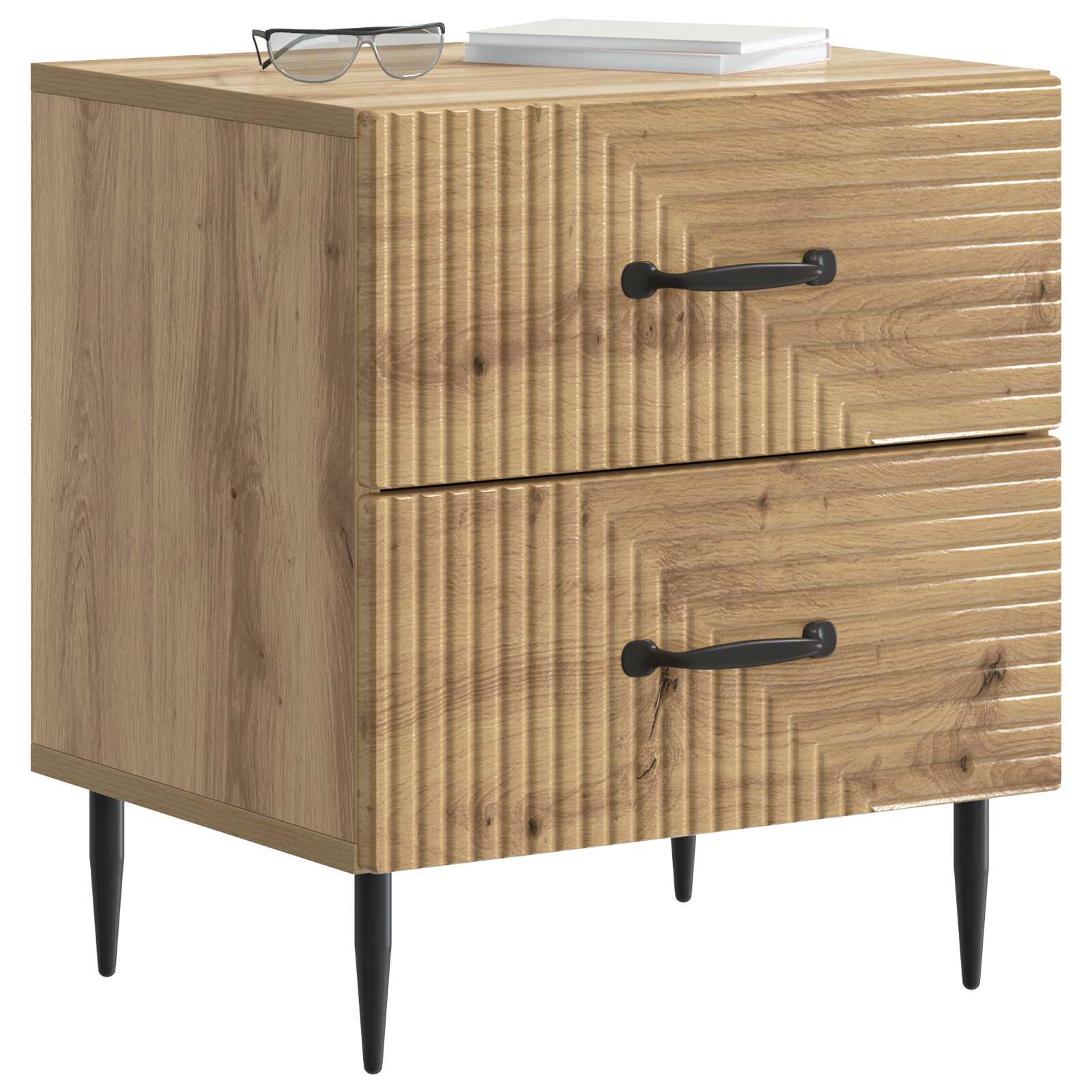 vidaXL Bedside Cabinet Artisan Oak 43 x 34.5 x 47.5 cm Engineered Wood 3