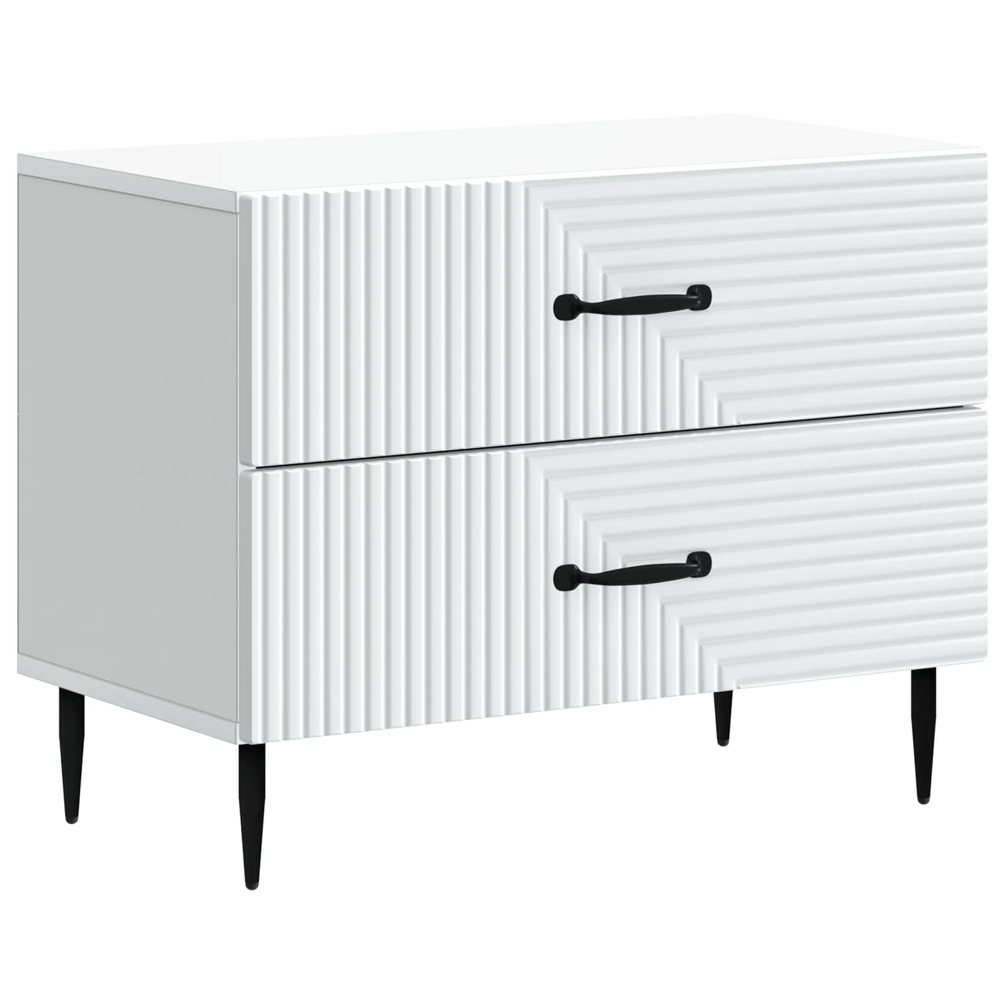 vidaXL Bedside Cabinet White 62 x 34.5 x 47.5 cm Engineered Wood 2