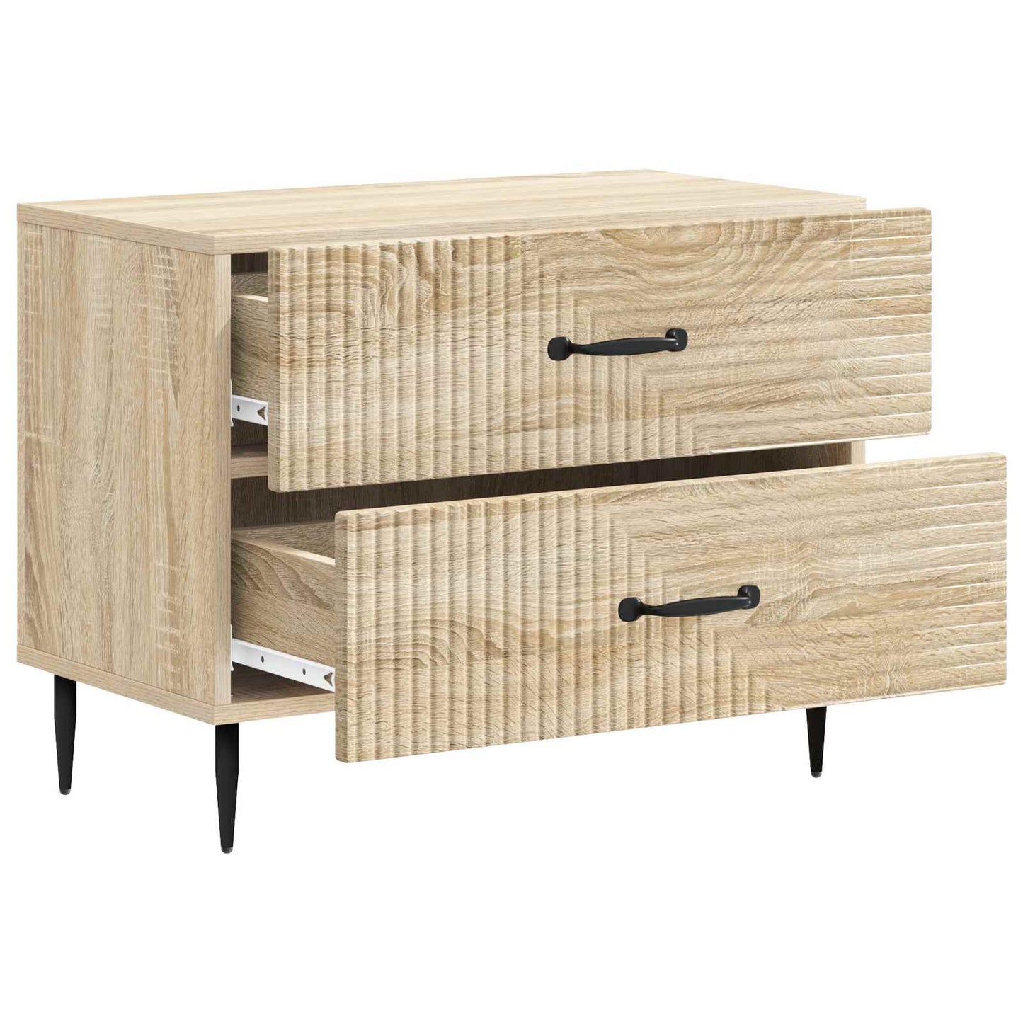 vidaXL Bedside Cabinet Sonoma Oak 62 x 34.5 x 47.5 cm Engineered Wood 4