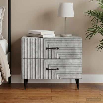 vidaXL Bedside Cabinet with Drawer Concrete Grey 62 x 34.5 x 47.5 cm 1