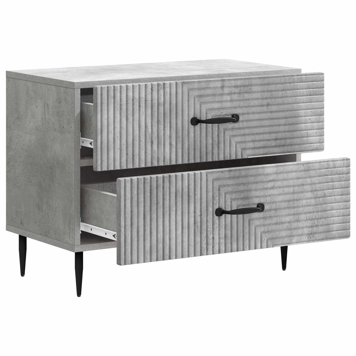 vidaXL Bedside Cabinet with Drawer Concrete Grey 62 x 34.5 x 47.5 cm 4