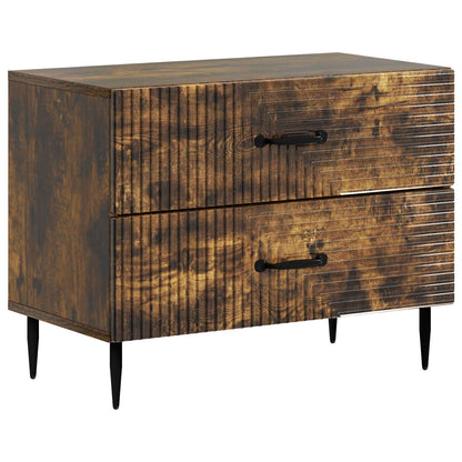 vidaXL Bedside Cabinet Smoked Oak 62 x 34.5 x 47.5 cm Engineered Wood 2