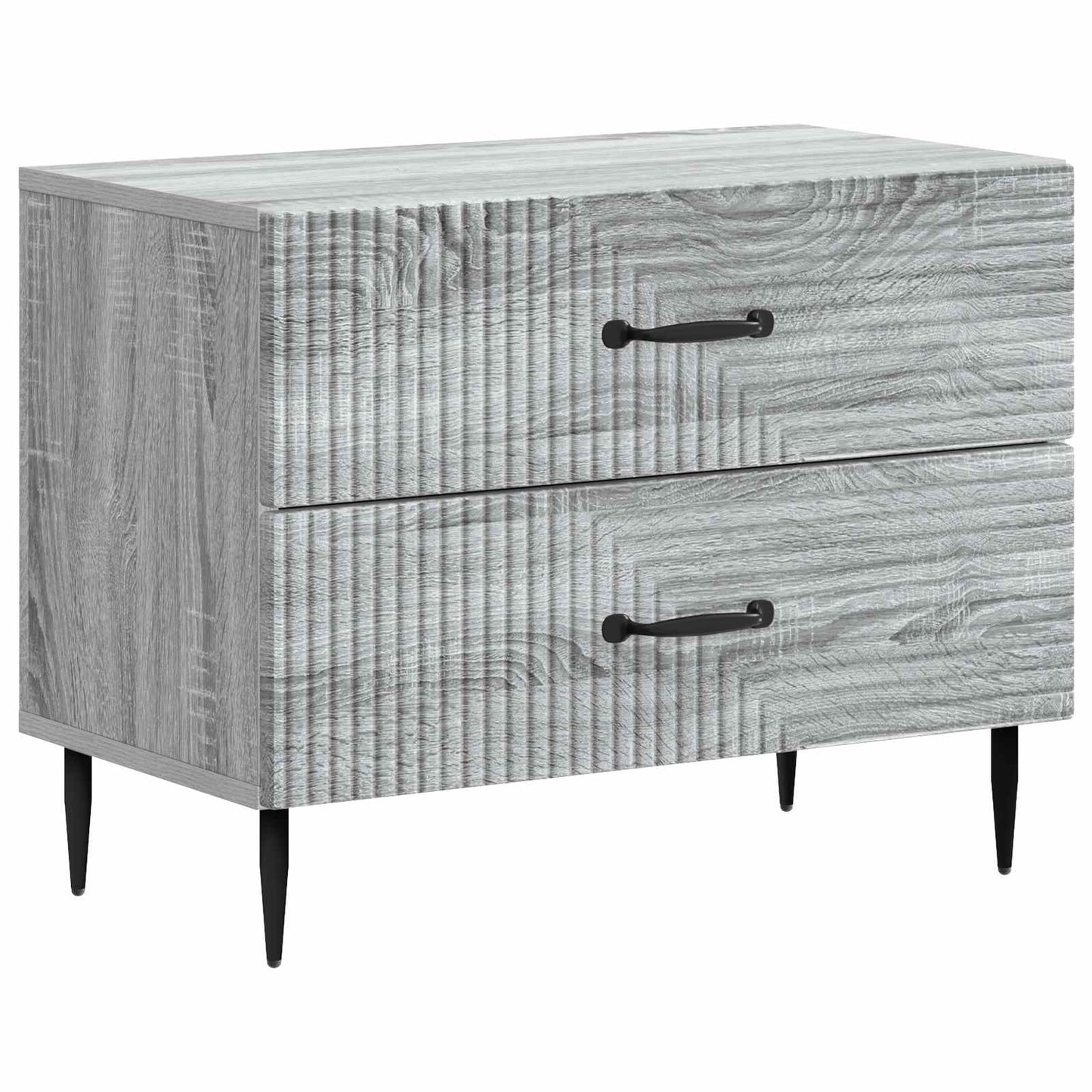 vidaXL Bedside Cabinet Grey Sonoma 62 x 34.5 x 47.5 cm Engineered Wood 2