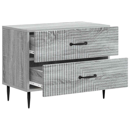vidaXL Bedside Cabinet Grey Sonoma 62 x 34.5 x 47.5 cm Engineered Wood 4