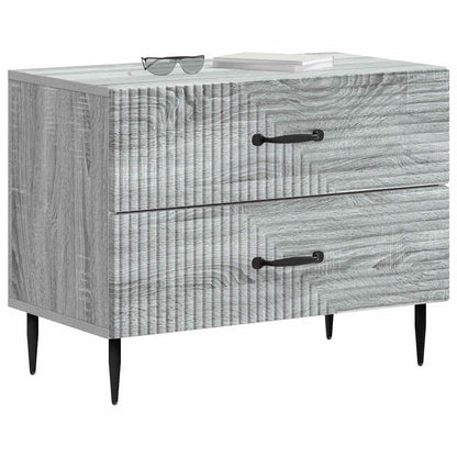 vidaXL Bedside Cabinet Grey Sonoma 62 x 34.5 x 47.5 cm Engineered Wood 3