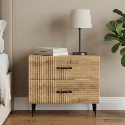 vidaXL Bedside Cabinet Artisan Oak 62 x 34.5 x 47.5 cm Engineered Wood 1