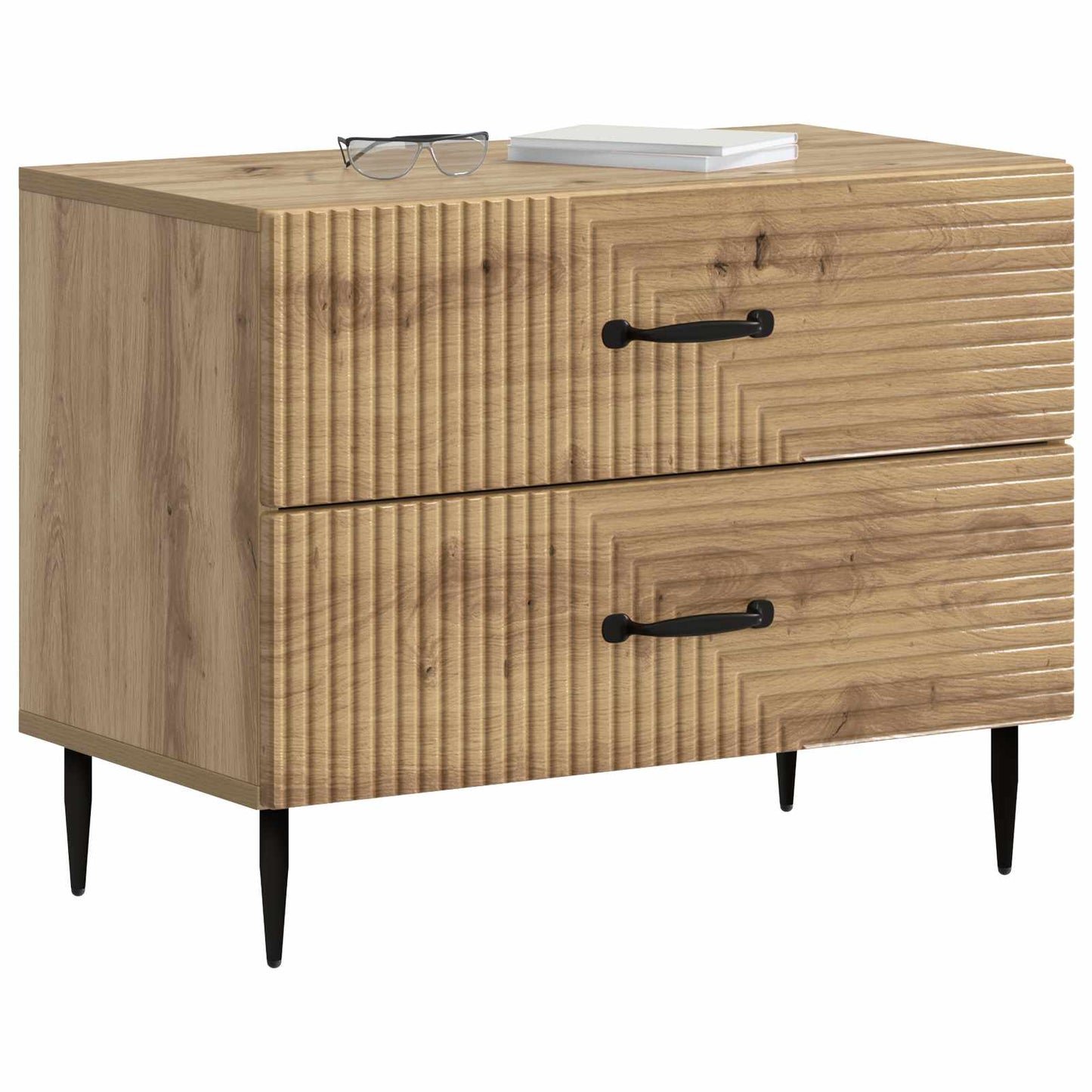 vidaXL Bedside Cabinet Artisan Oak 62 x 34.5 x 47.5 cm Engineered Wood 3