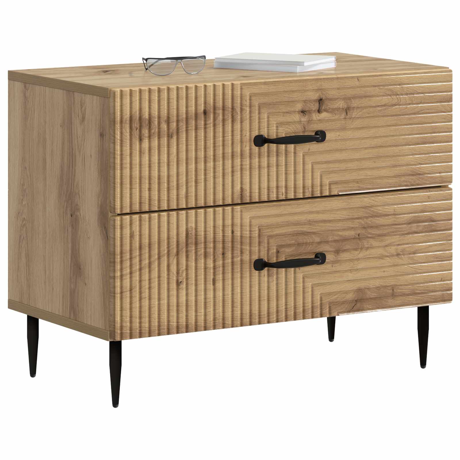 vidaXL Bedside Cabinet Artisan Oak 62 x 34.5 x 47.5 cm Engineered Wood 3