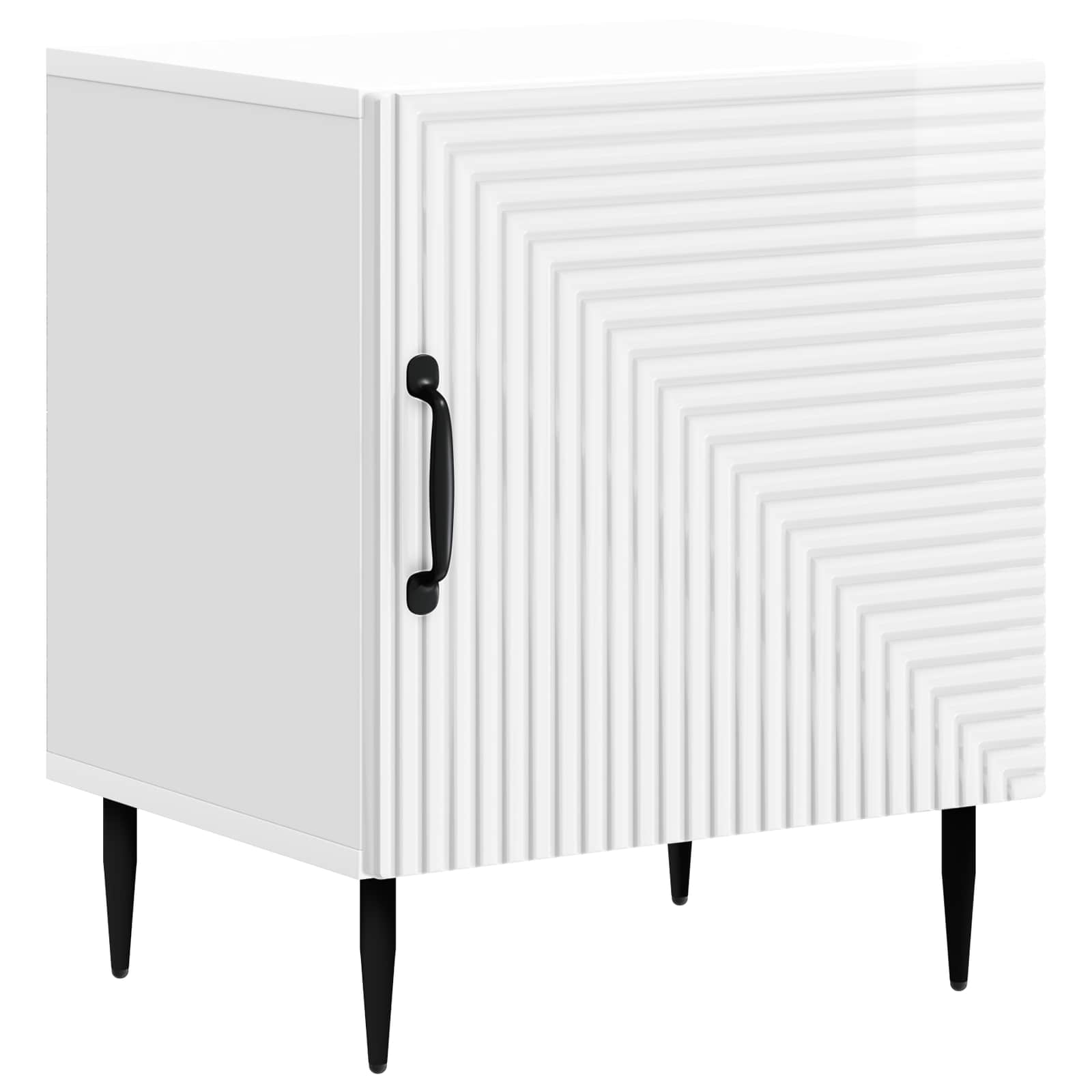 vidaXL Bedside Cabinet High Gloss White 43 x 34.5 x 50 cm 2