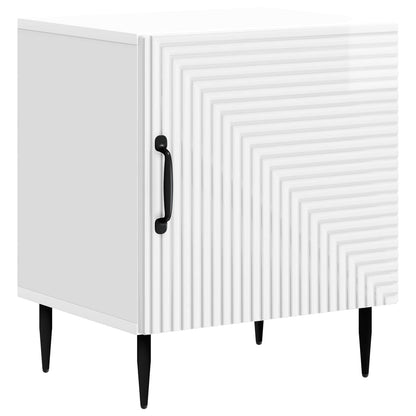 vidaXL Bedside Cabinet High Gloss White 43 x 34.5 x 50 cm 2