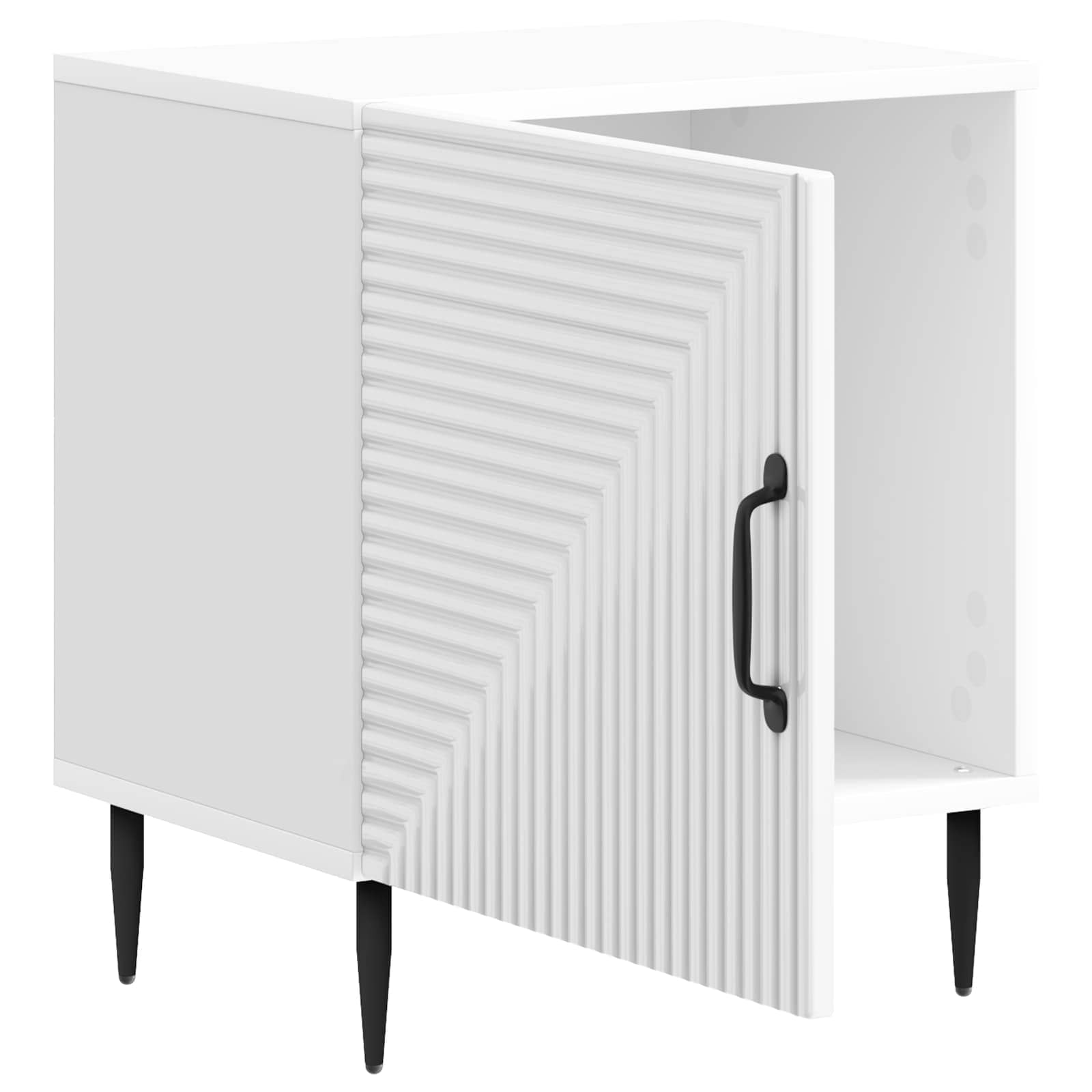 vidaXL Bedside Cabinet High Gloss White 43 x 34.5 x 50 cm 4