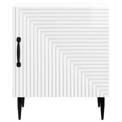 vidaXL Bedside Cabinet High Gloss White 43 x 34.5 x 50 cm 5