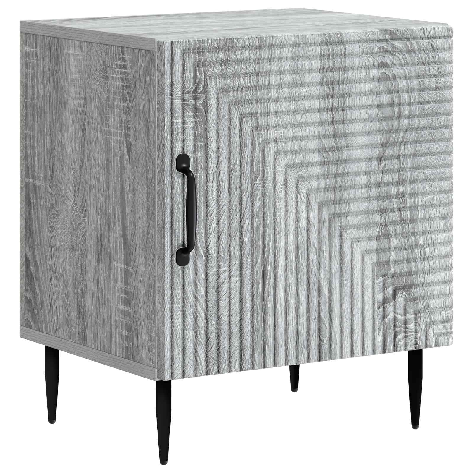 vidaXL Bedside Cabinet Grey Sonoma 43 x 34.5 x 50 cm Engineered Wood 2