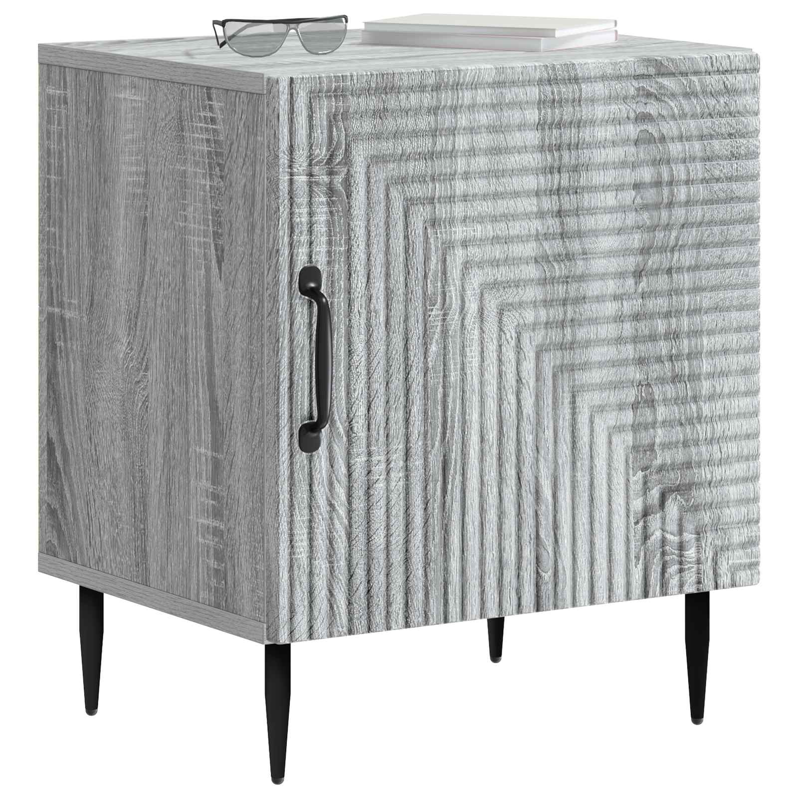 vidaXL Bedside Cabinet Grey Sonoma 43 x 34.5 x 50 cm Engineered Wood 3