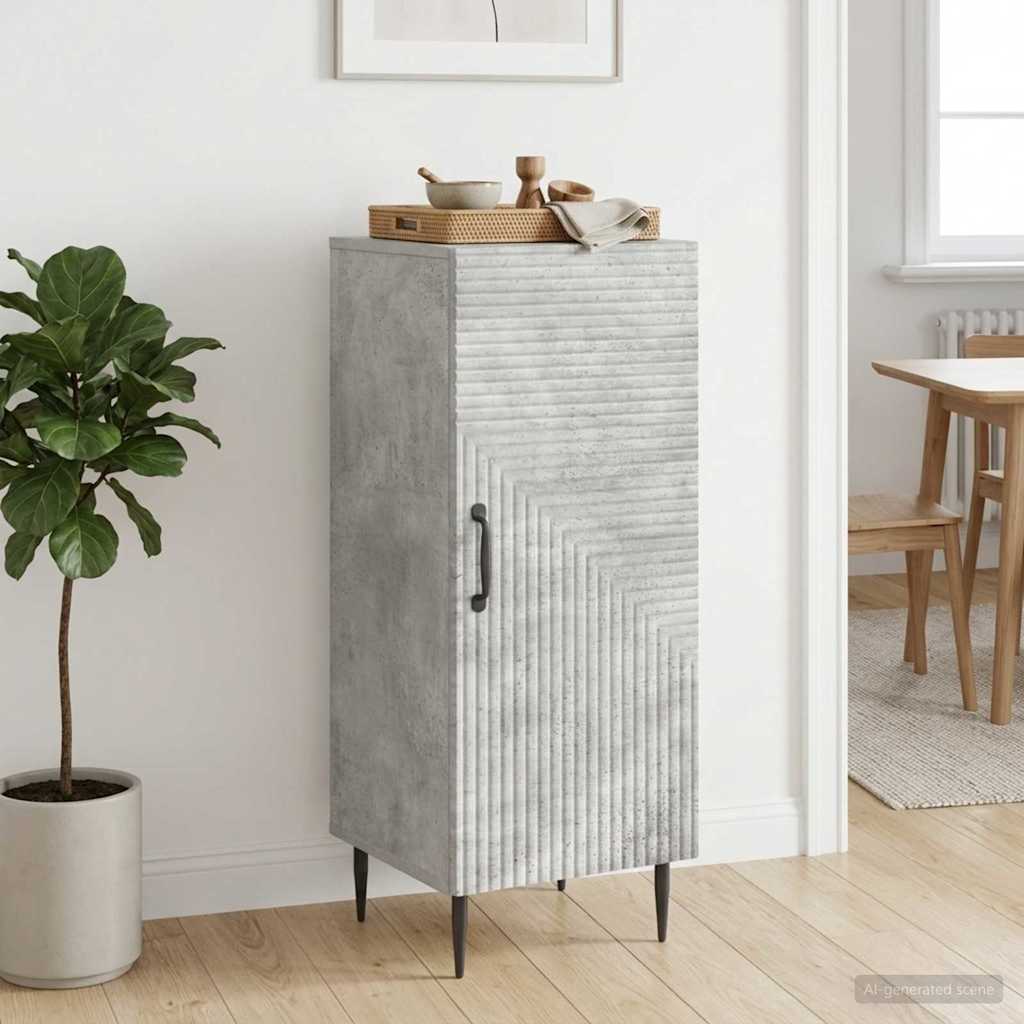 vidaXL Sideboard Concrete Grey 33 x 34.5 x 89.5 cm Engineered Wood 4