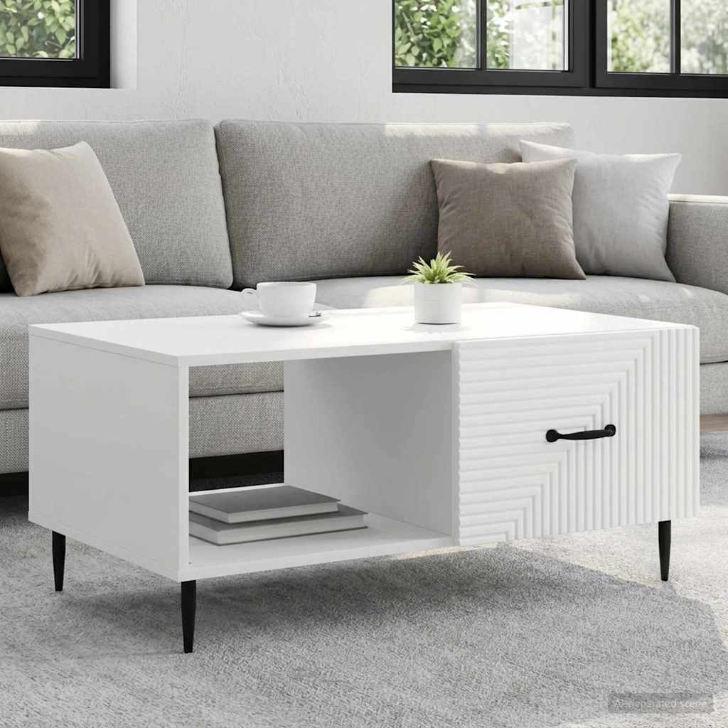vidaXL Coffee Table White 90 x 50 x 40 cm Engineered Wood 1