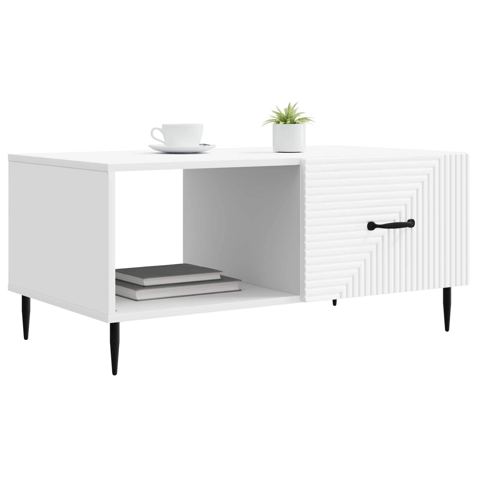 vidaXL Coffee Table White 90 x 50 x 40 cm Engineered Wood 3