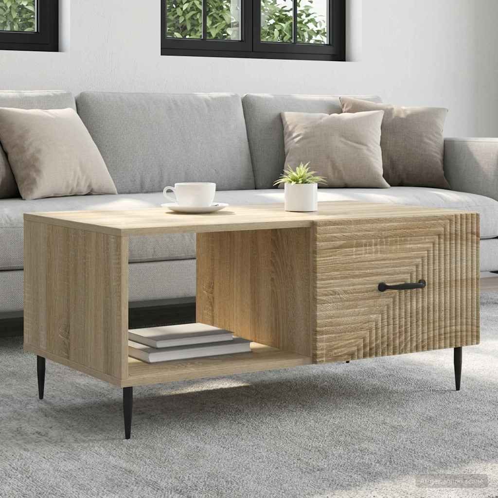 vidaXL Coffee Table Sonoma Oak 90 x 50 x 40 cm Engineered Wood 1