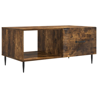 vidaXL Coffee Table Smoked Oak 90 x 50 x 40 cm Engineered Wood 2
