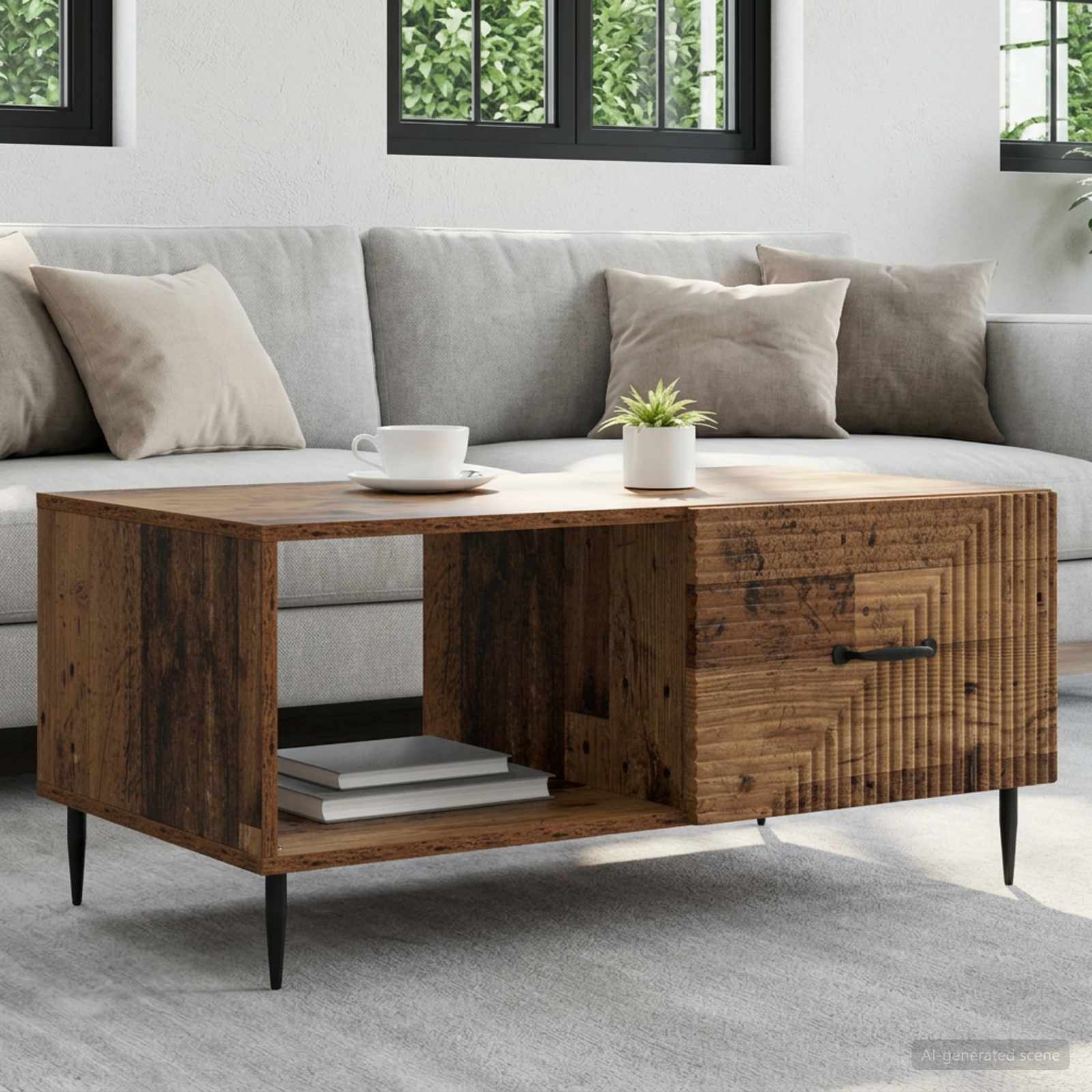 vidaXL Coffee Table Old Wood 90 x 50 x 40 cm Engineered Wood 1