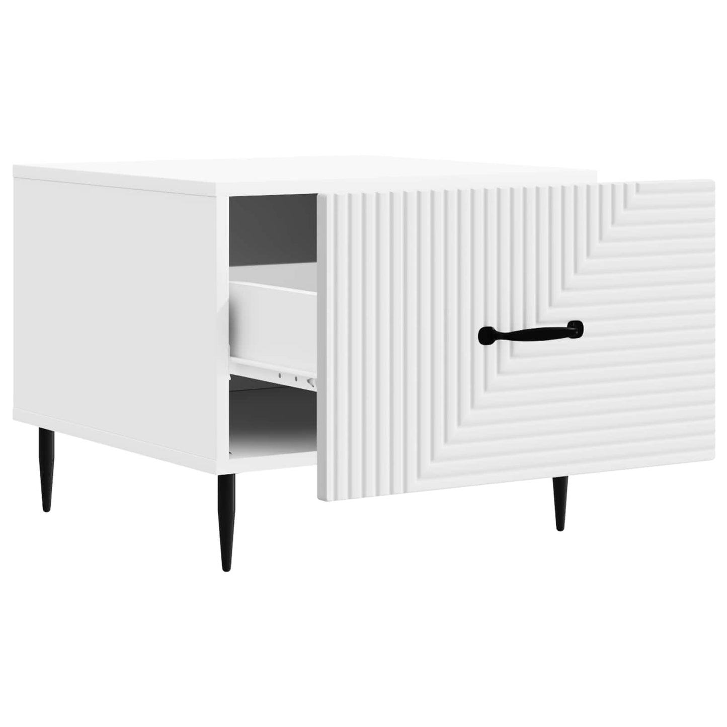 vidaXL Coffee Table with Drawer White 49 x 50 x 40 cm Engineered Wood 4