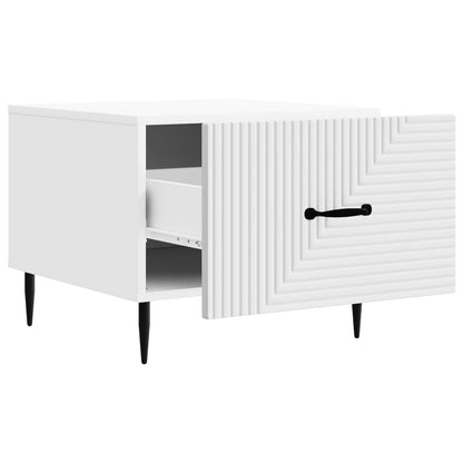 vidaXL Coffee Table with Drawer White 49 x 50 x 40 cm Engineered Wood 4