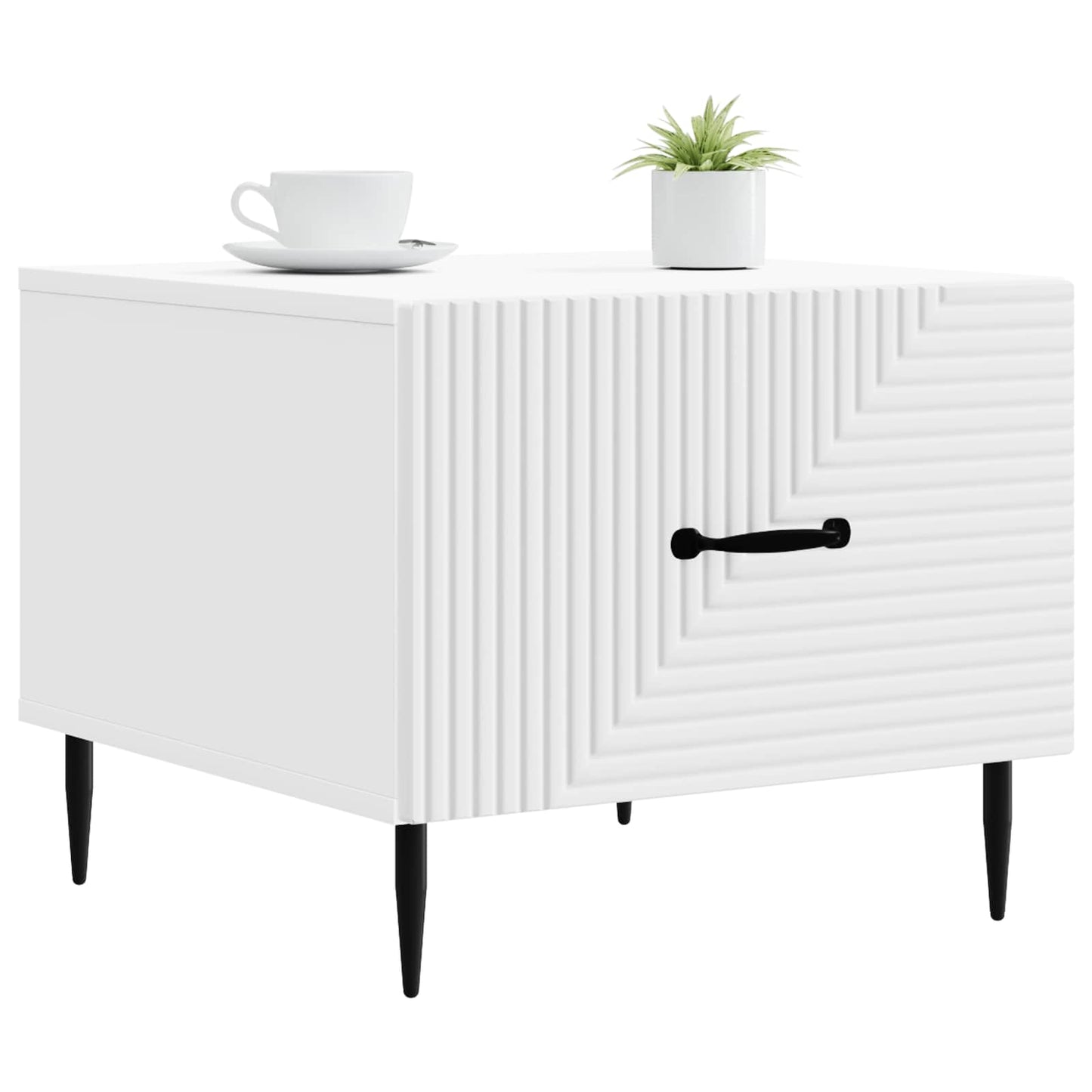 vidaXL Coffee Table with Drawer White 49 x 50 x 40 cm Engineered Wood 3