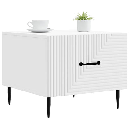 vidaXL Coffee Table with Drawer White 49 x 50 x 40 cm Engineered Wood 3