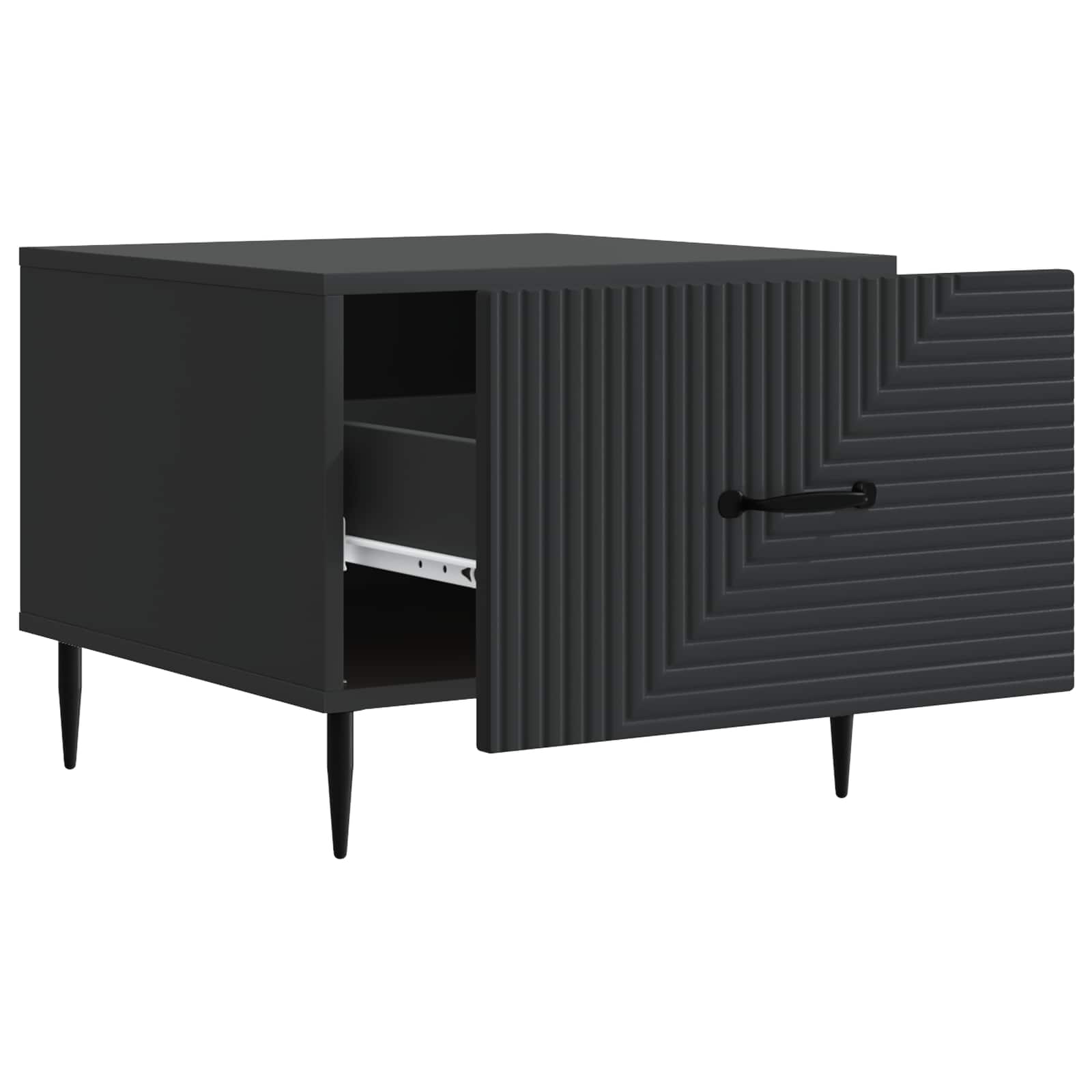 vidaXL Coffee Table with Drawer Black 49 x 50 x 40 cm Engineered Wood 4