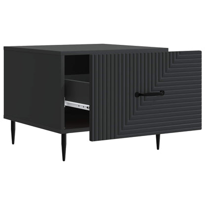 vidaXL Coffee Table with Drawer Black 49 x 50 x 40 cm Engineered Wood 4