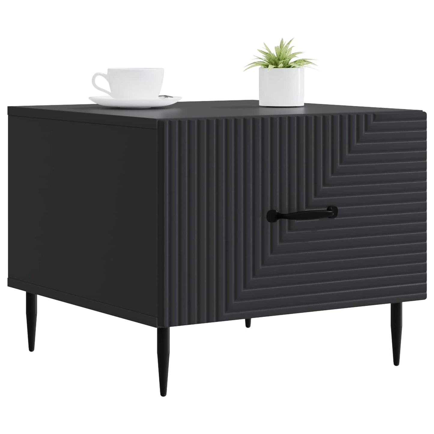 vidaXL Coffee Table with Drawer Black 49 x 50 x 40 cm Engineered Wood 3