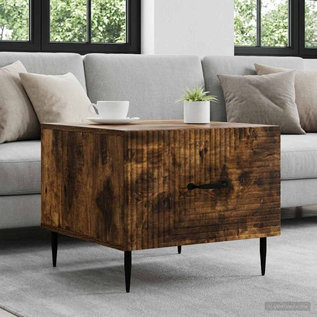 vidaXL Coffee Table Smoked Oak 49 x 50 x 40 cm Engineered Wood 1