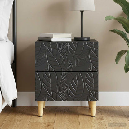 vidaXL Bedside Table Black 43 x 34.5 x 48 cm Engineered Wood 1