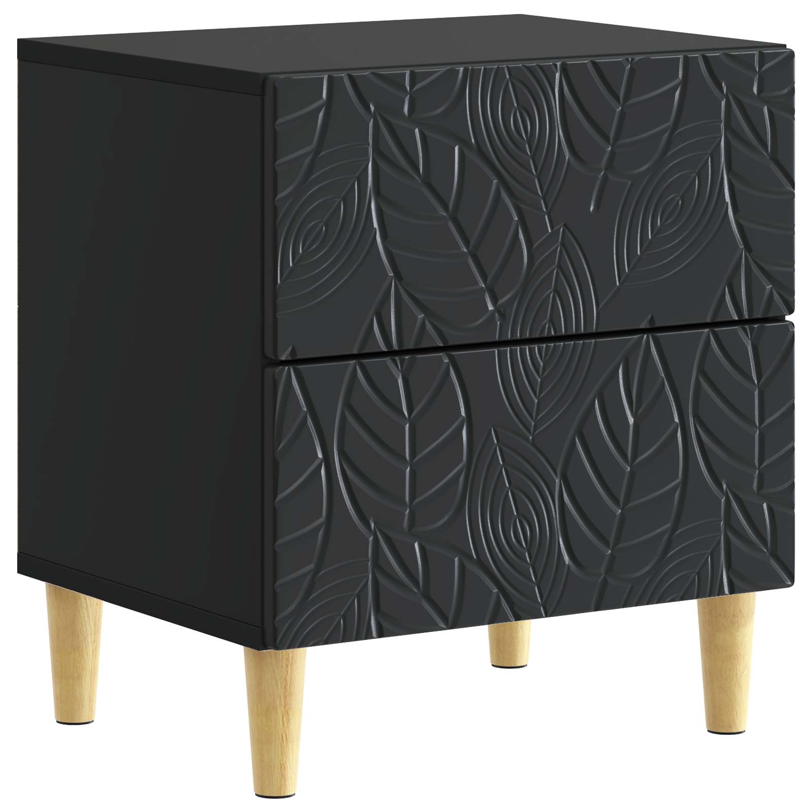 vidaXL Bedside Table Black 43 x 34.5 x 48 cm Engineered Wood 2