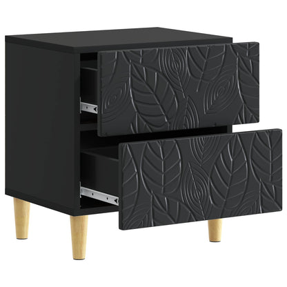 vidaXL Bedside Table Black 43 x 34.5 x 48 cm Engineered Wood 3