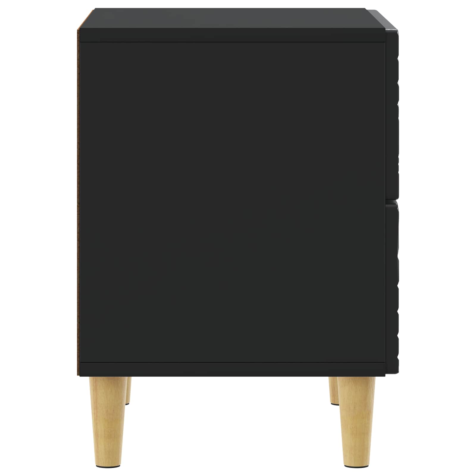 vidaXL Bedside Table Black 43 x 34.5 x 48 cm Engineered Wood 5