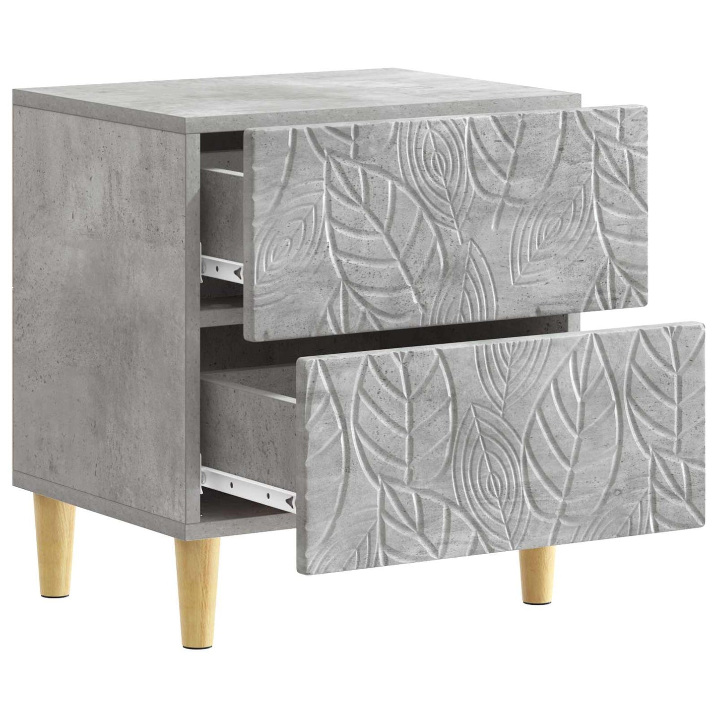vidaXL Bedside Table Concrete Grey 43 x 34.5 x 48 cm Engineered Wood 3