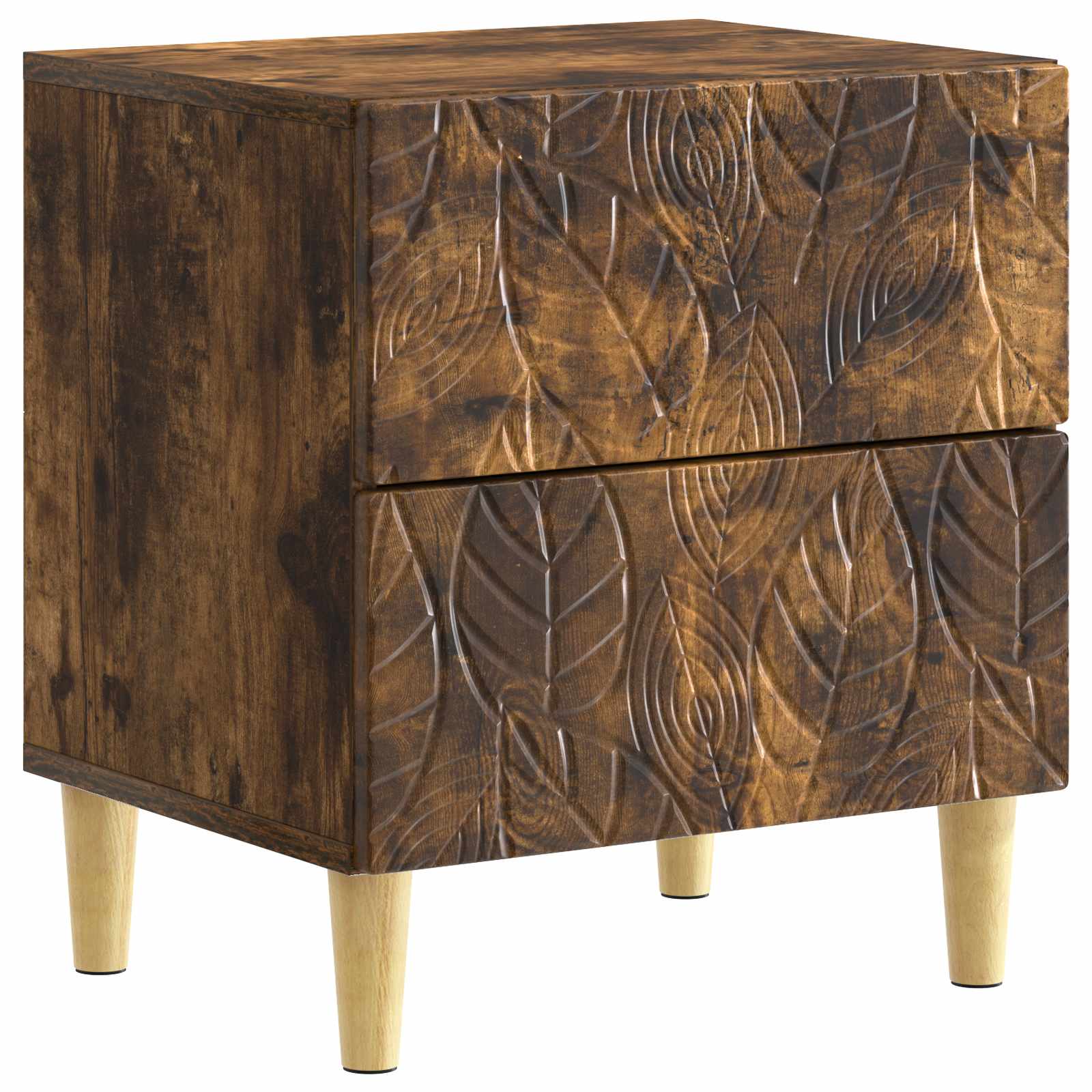 vidaXL Bedside Table Smoked Oak 43 x 34.5 x 48 cm Engineered Wood 2