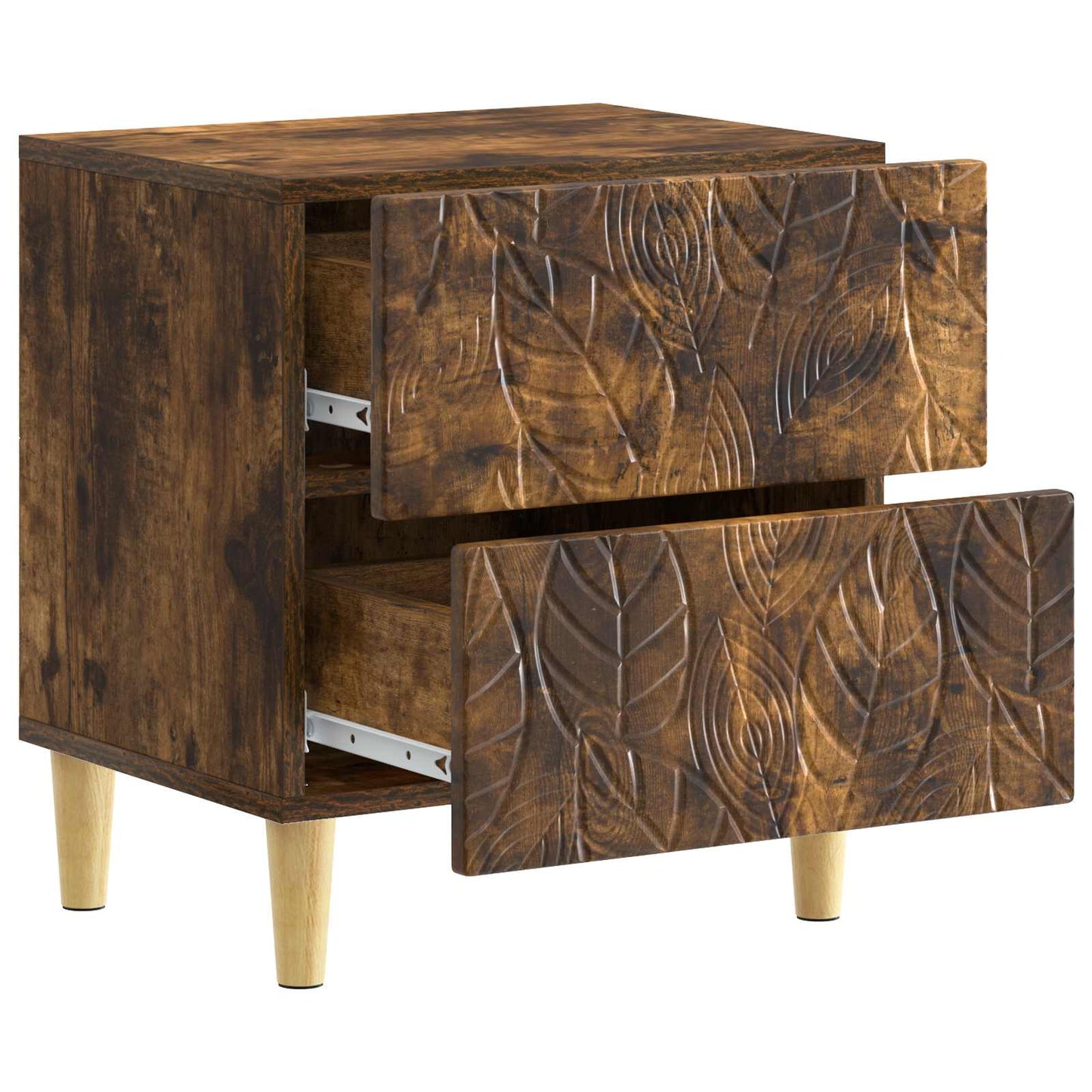 vidaXL Bedside Table Smoked Oak 43 x 34.5 x 48 cm Engineered Wood 3