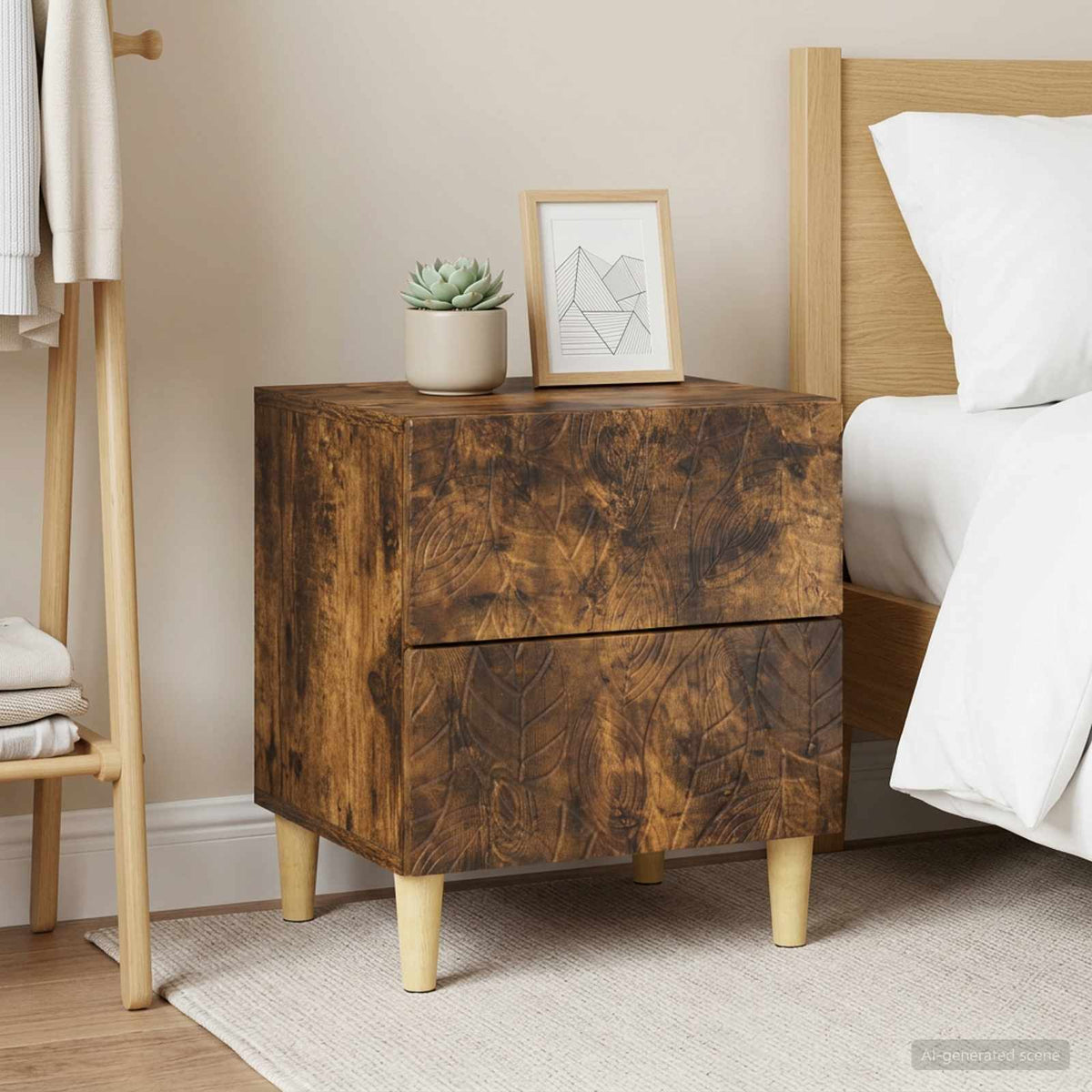 vidaXL Bedside Table 43 x 34.5 x 48 cm Engineered Wood