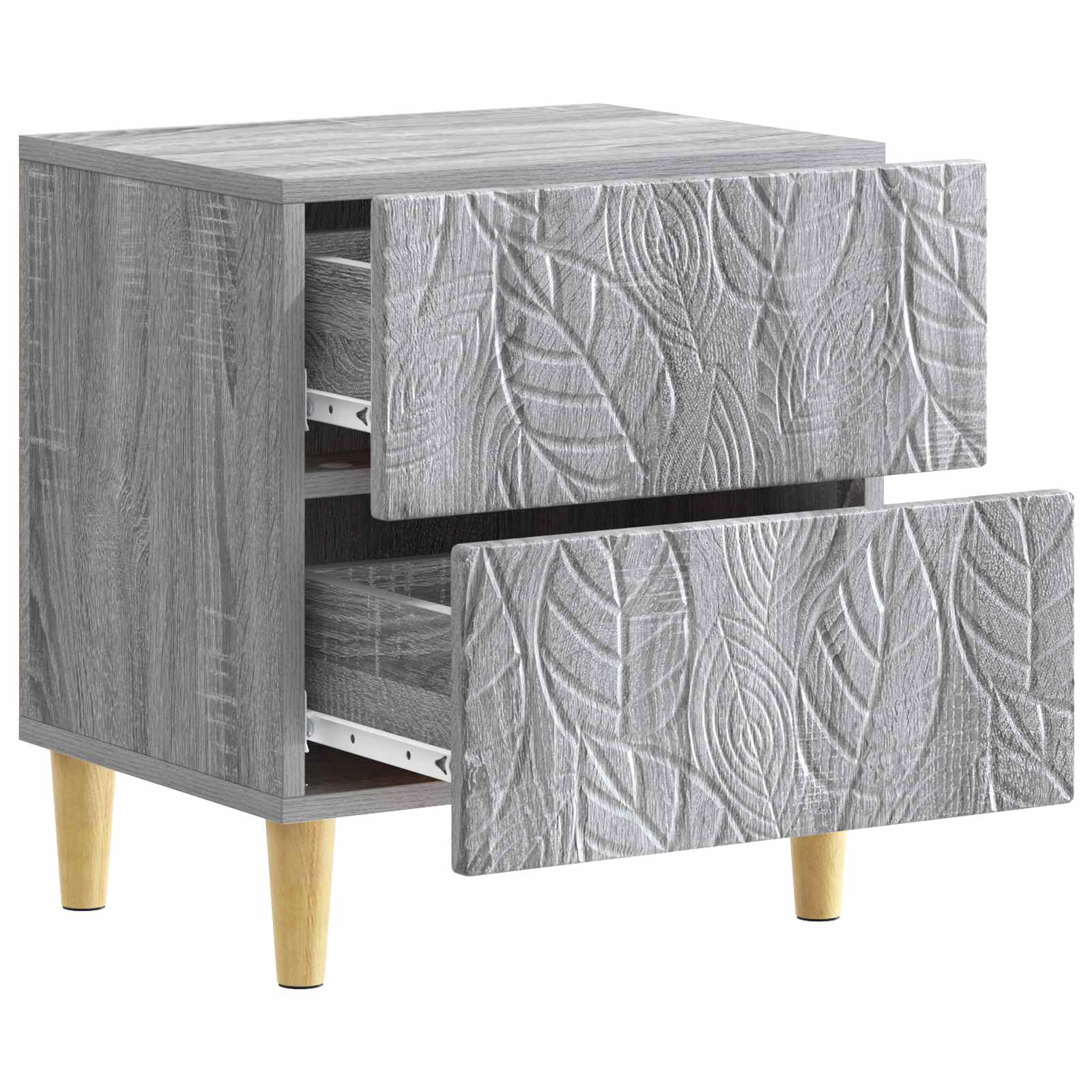 vidaXL Bedside Table Grey Sonoma 43 x 34.5 x 48 cm Engineered Wood 3
